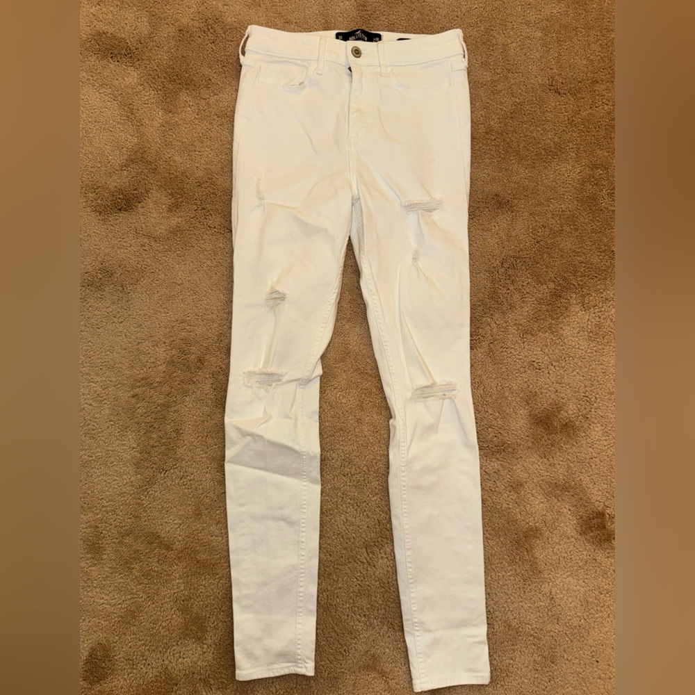Hollister High Rise Super Skinny White Jeans